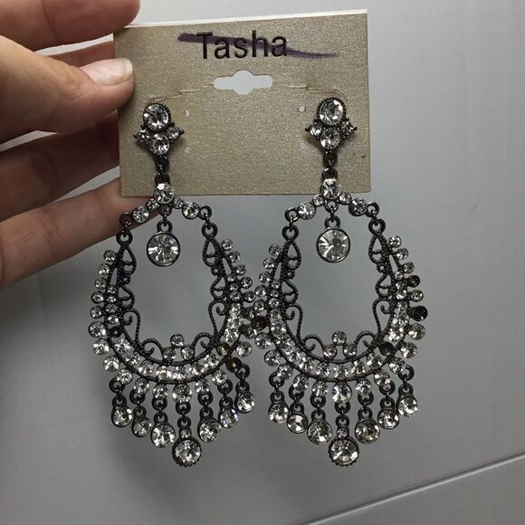 Tasha Crystal Drop Earrings (G1) - Picture 1 of 5
